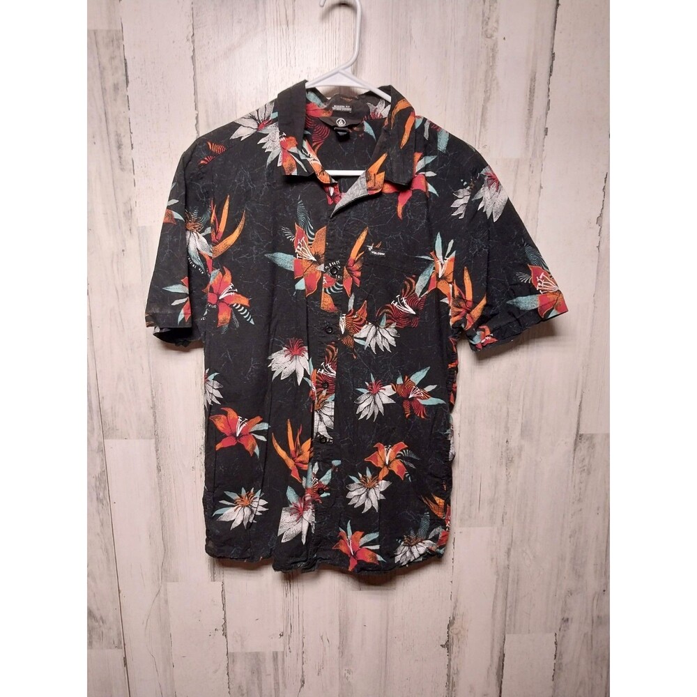 Volcom Men's Large Floral Erupter Short Sleeve Shirt